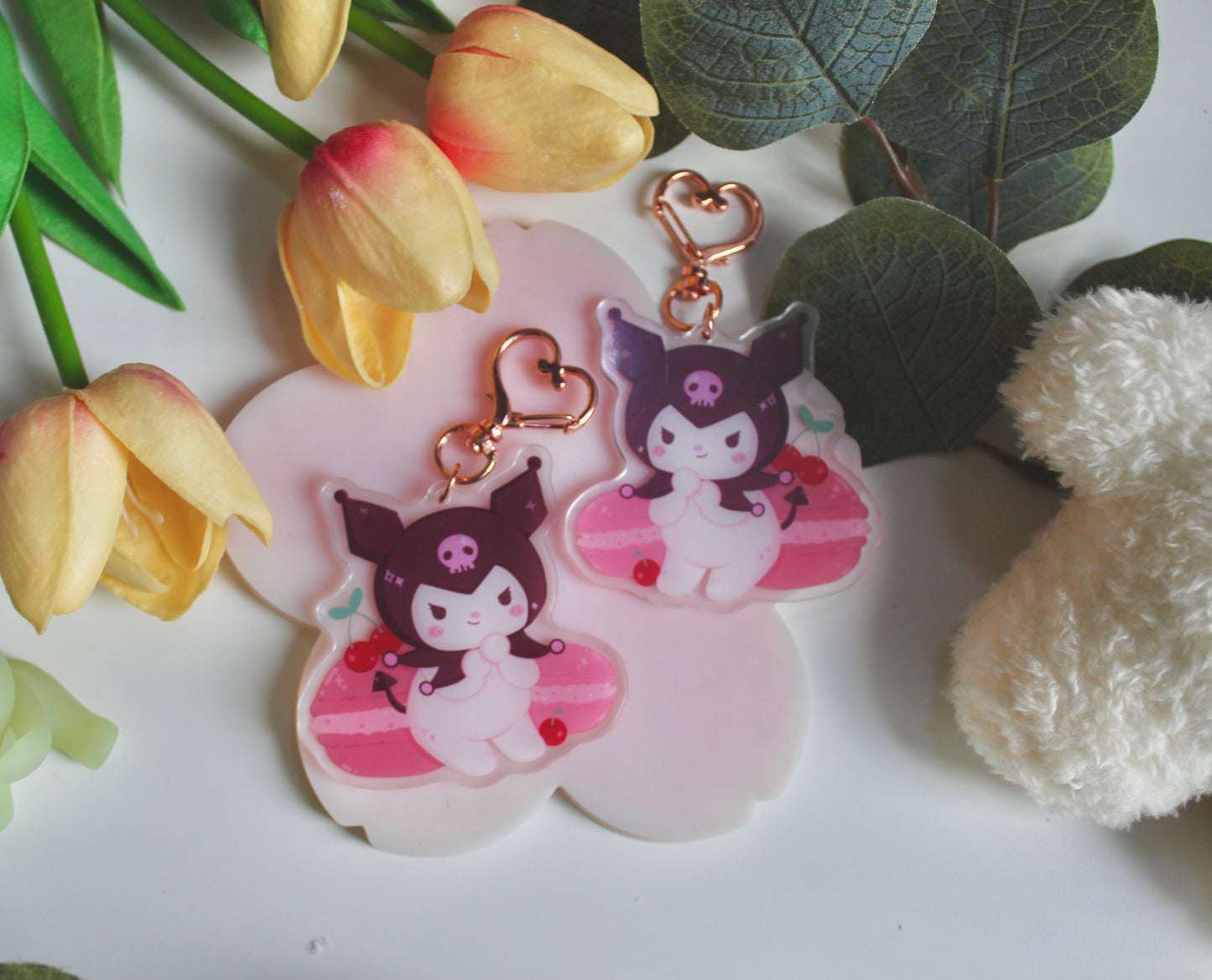 Kuromi Macaron Keychain