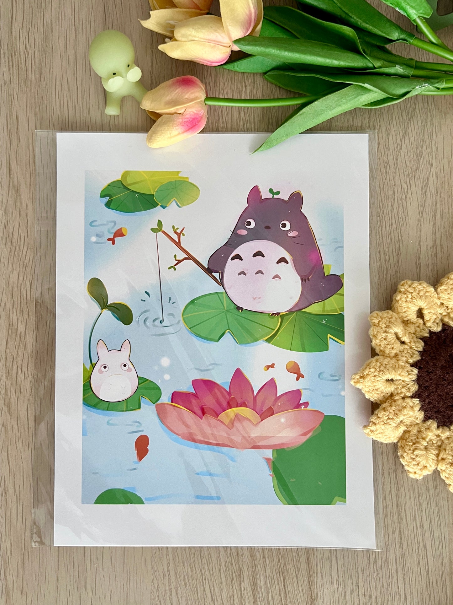 Totoro Fishing Large Print