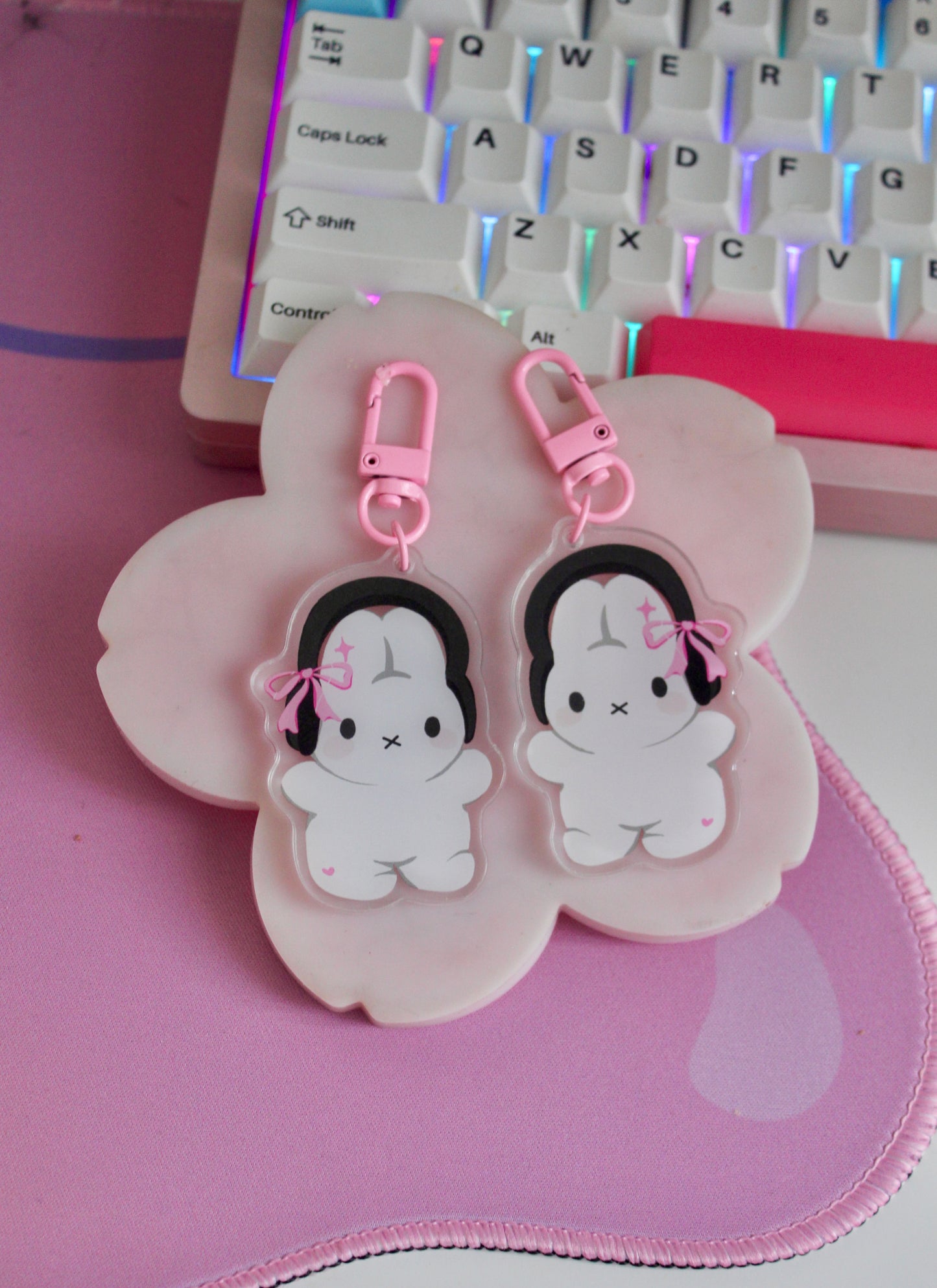 Coquette Miffy Headphones Keychain